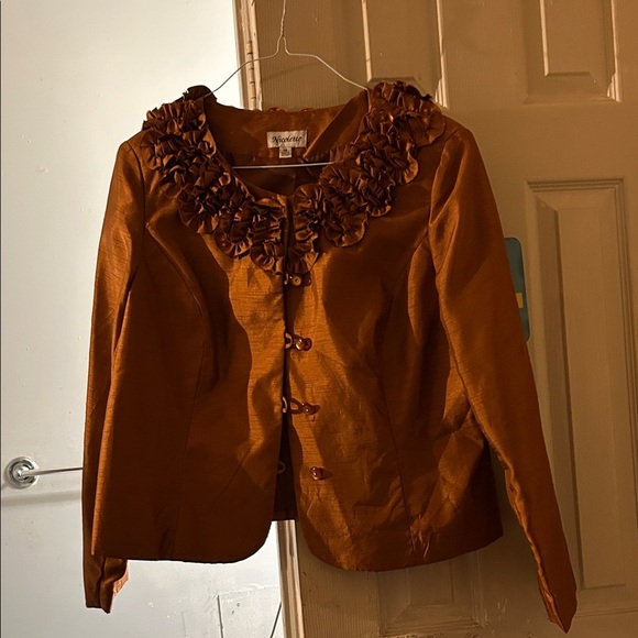 Nicolette Copper Ruffled Blazer - Picture 1 of 1